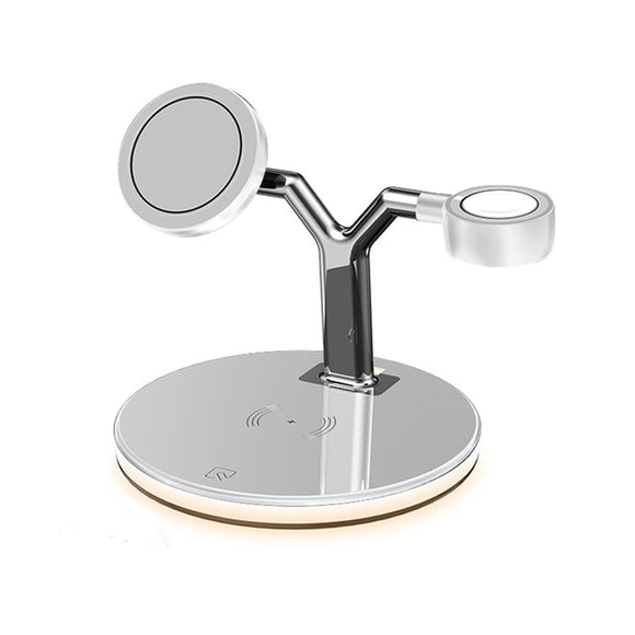 Elegant 3-in-1 Wireless Charger with Base Lamp for Convenient Charging and Lighting