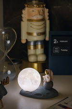 3D Printed Lunar Explorer Desk Lamp with Astronaut